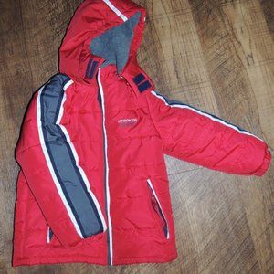 London Fog Boys Size L/7 Winter Coat Red & Blue